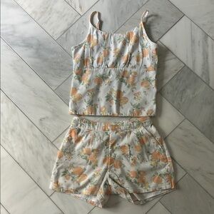 Girls Abercrombie Kids Orange Print Preppy Set Size 13-14Y